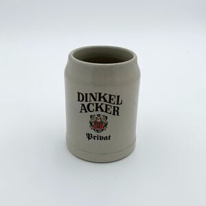 Vintage German beer, stein mug, ceramic stoneware ￼Dinkel Acker Brivat